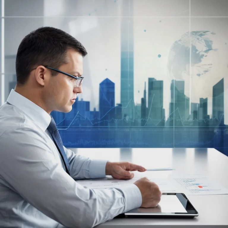 Leader analyzing economic data